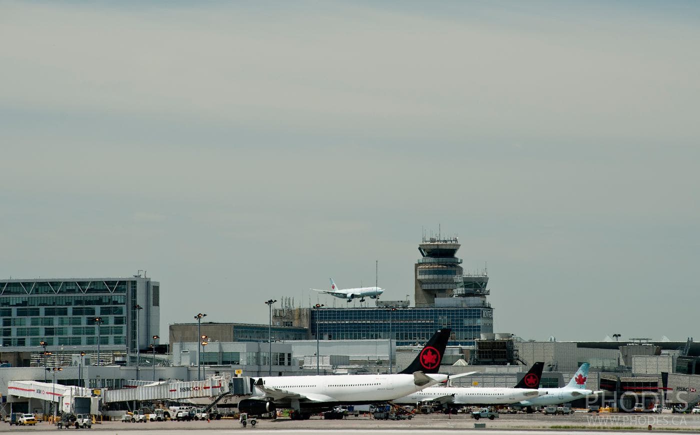 Airport Montreal view from Jacques-de-Lesseps observatory park
