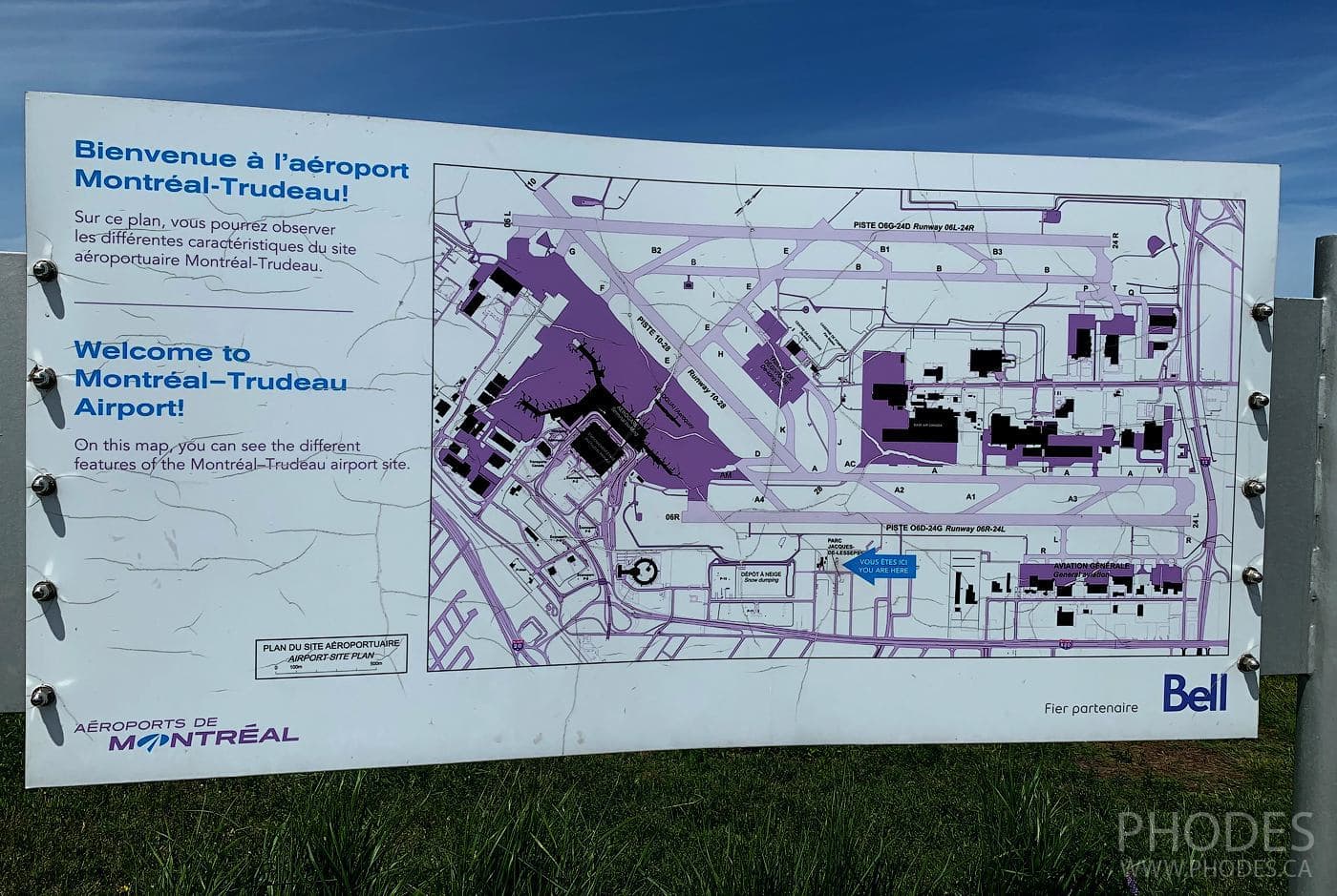 Airport Montreal Trudeau map in Jacques-de-Lesseps observatory park