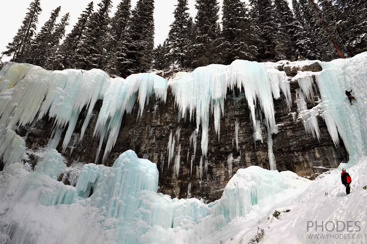 Ice climbing in Johnston canyon