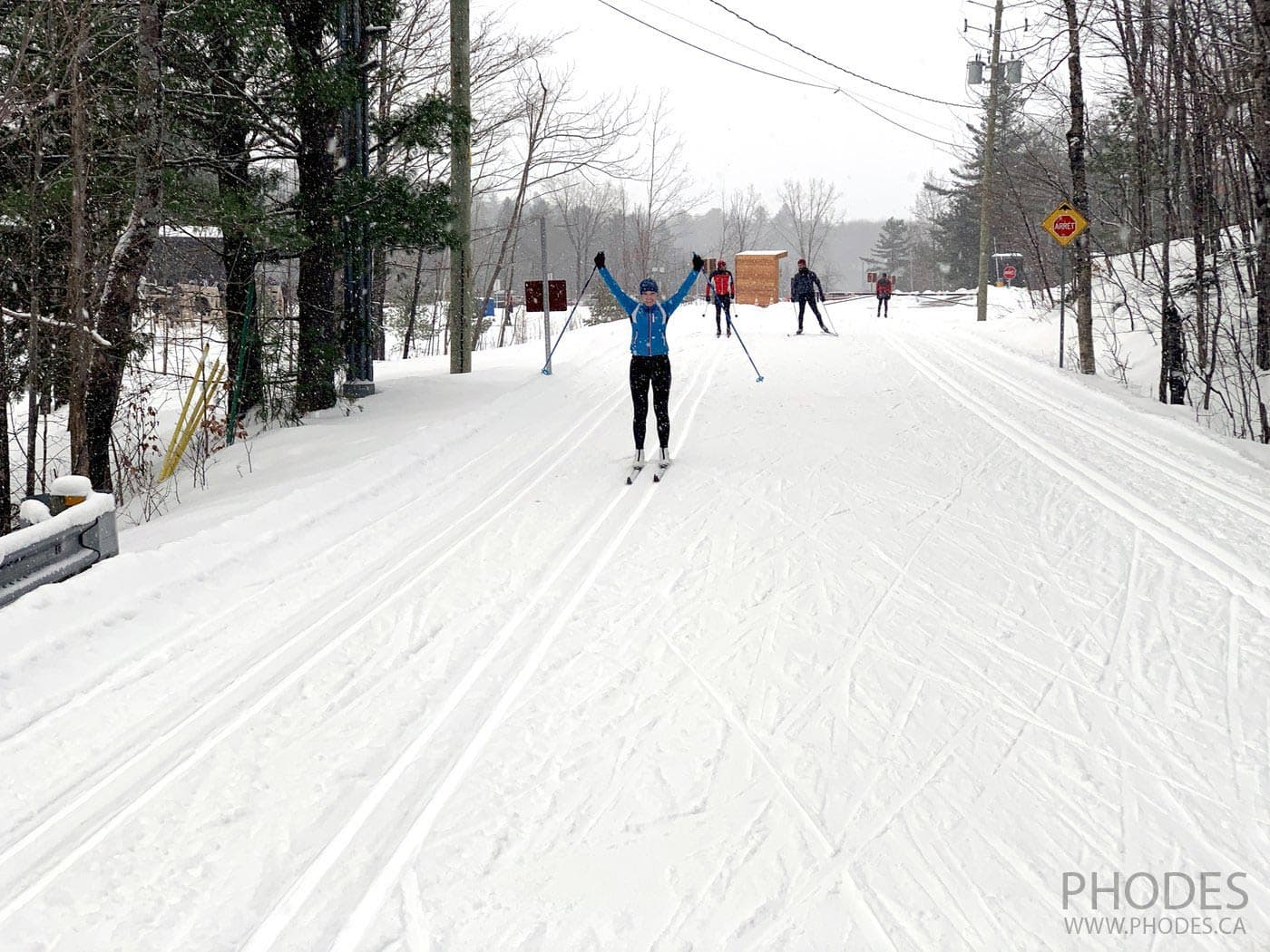 Cross country classic skiing in National Park Mont Orford