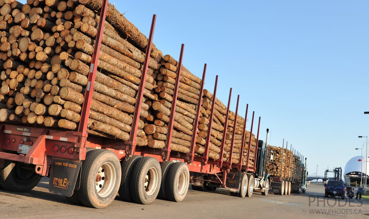 Log truck loaded with wood