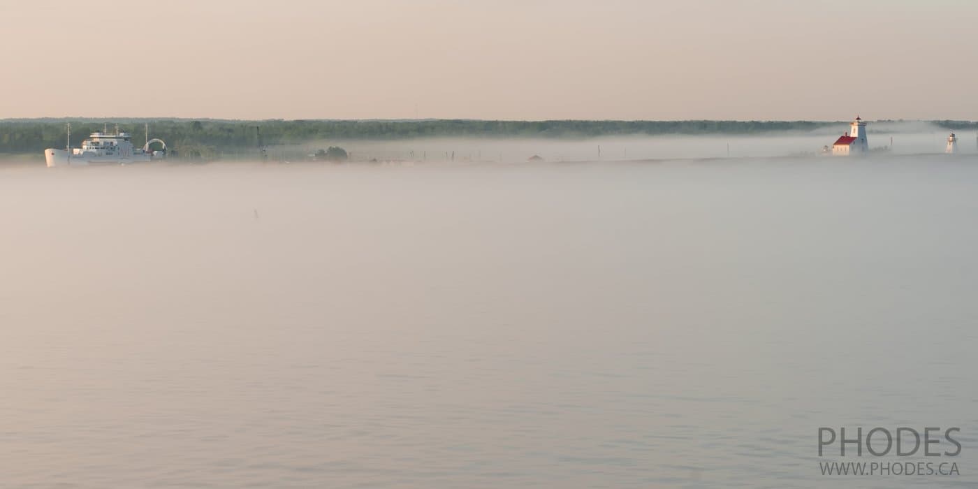 Foggy view of the Prince Edward Island shore