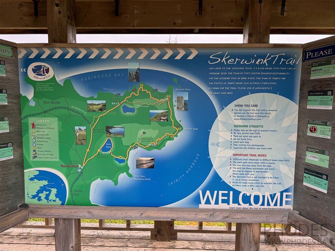 La carte du sentier Skerwink - Port Rexton - Terre-Neuve